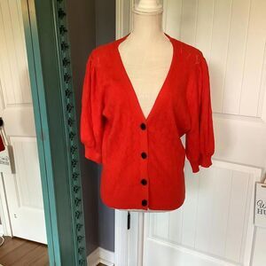 Draper James‎ Red Women's Button-Up Cardigan Sweater